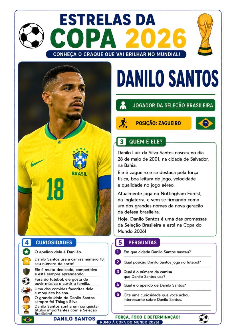 Atividade copa do mundo estrelas da copa 2026