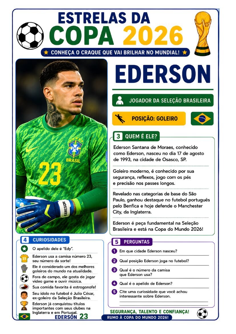 Atividade copa do mundo estrelas da copa 2026