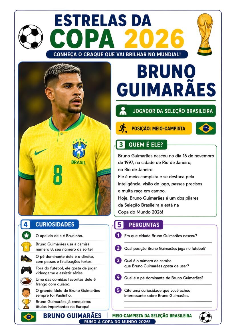 Atividade copa do mundo estrelas da copa 2026