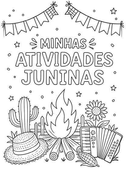 Capinhas de atividades juninas para imprimir
