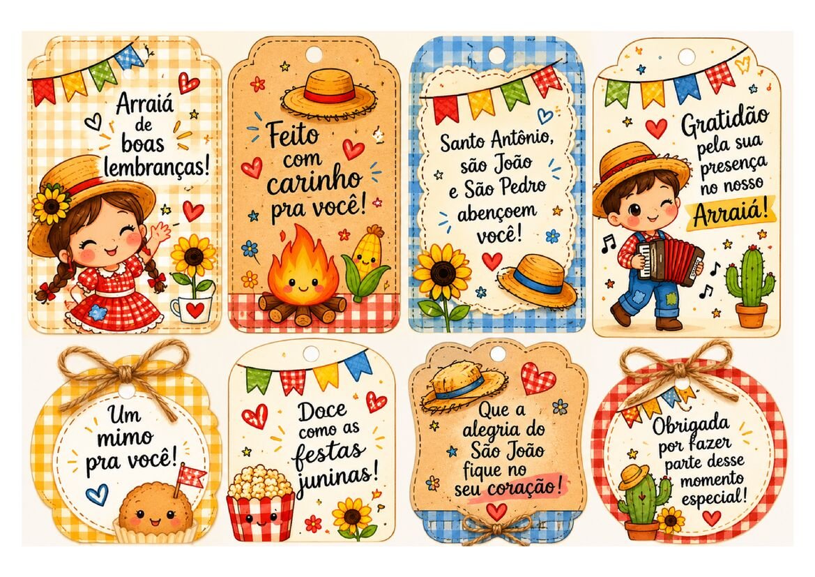 Tags para lembrancinhas juninas