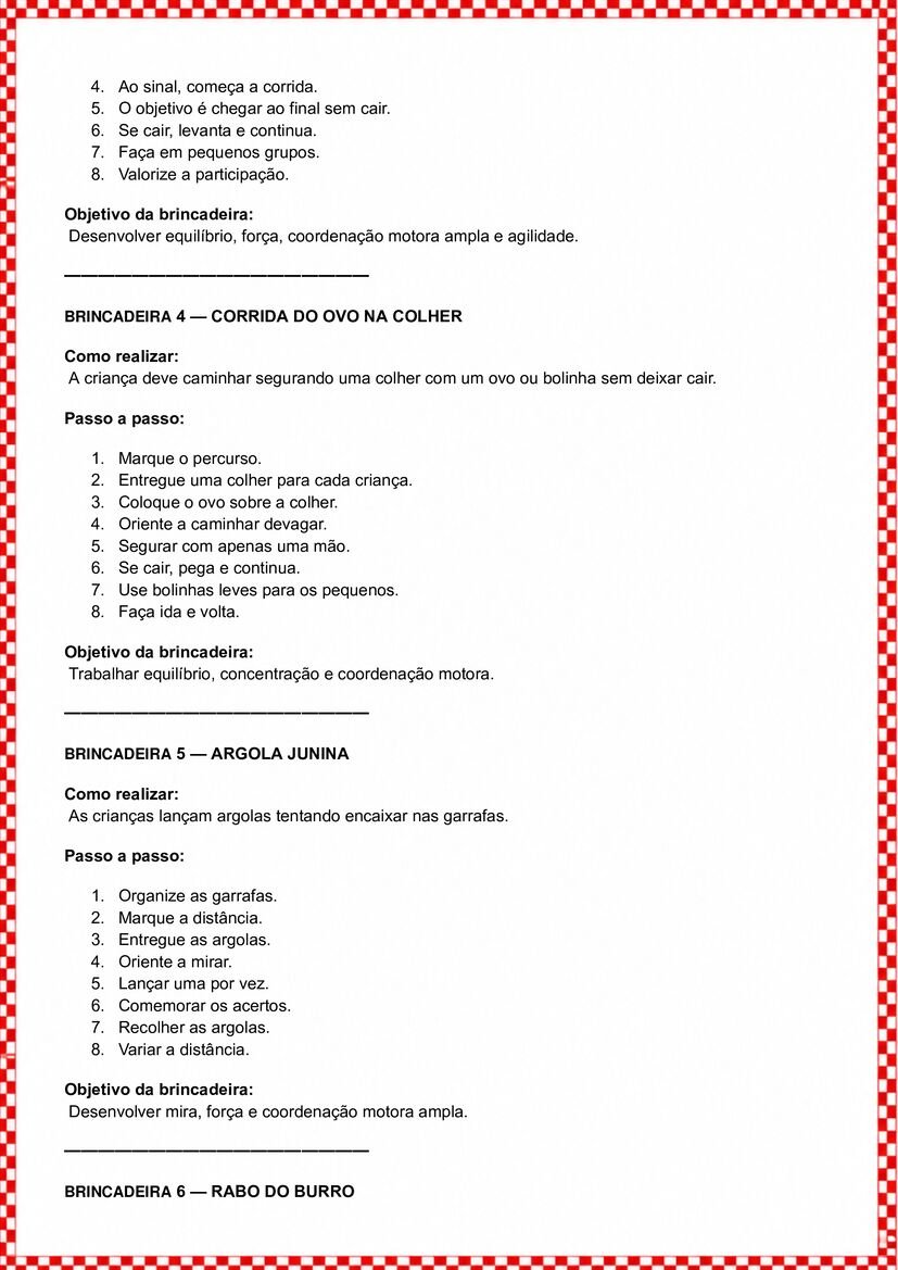 Brincadeiras juninas para trabalhar corpo gesto e movimento