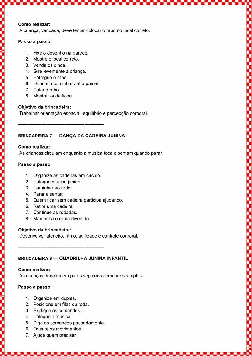 Brincadeiras juninas para trabalhar corpo gesto e movimento