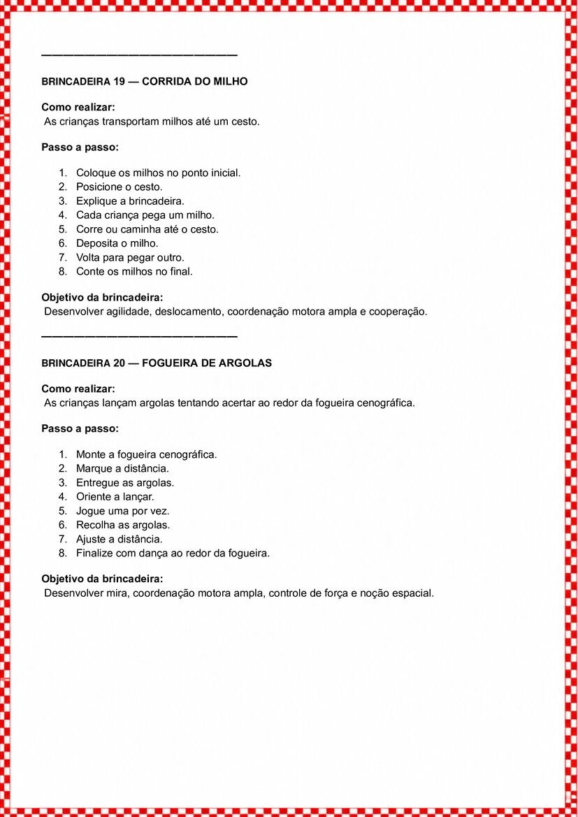 Brincadeiras juninas para trabalhar corpo gesto e movimento