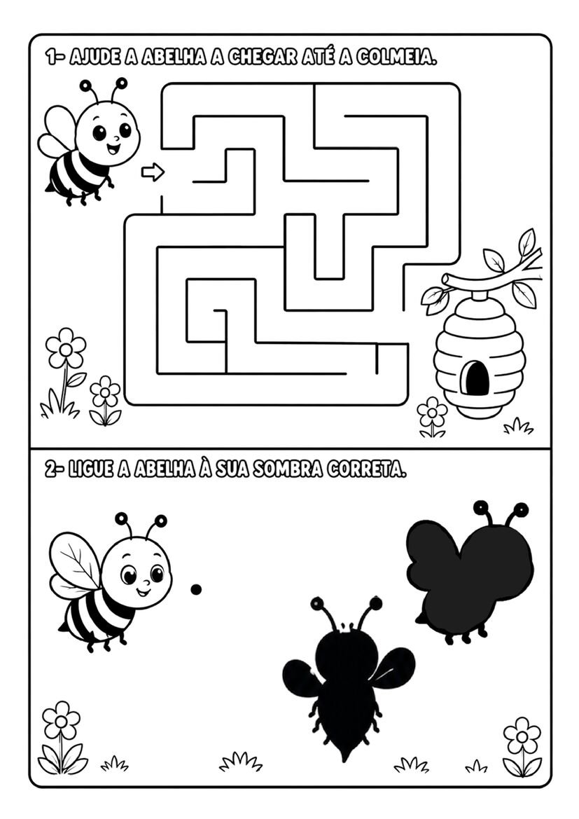Atividades sobre abelhas para imprimir