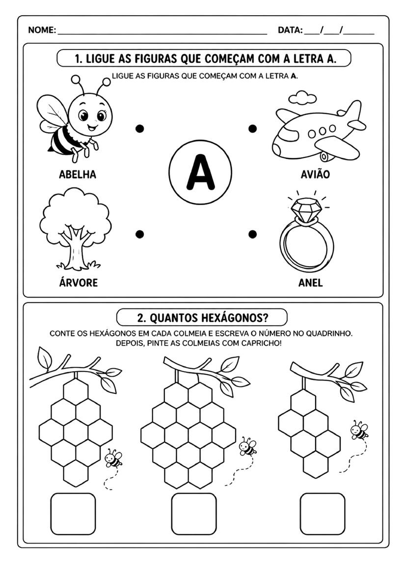Atividades sobre abelhas para imprimir