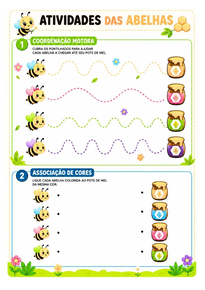 Atividades sobre abelhas para imprimir