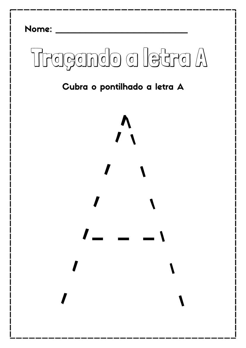 Pontilhado da letra a para imprimir