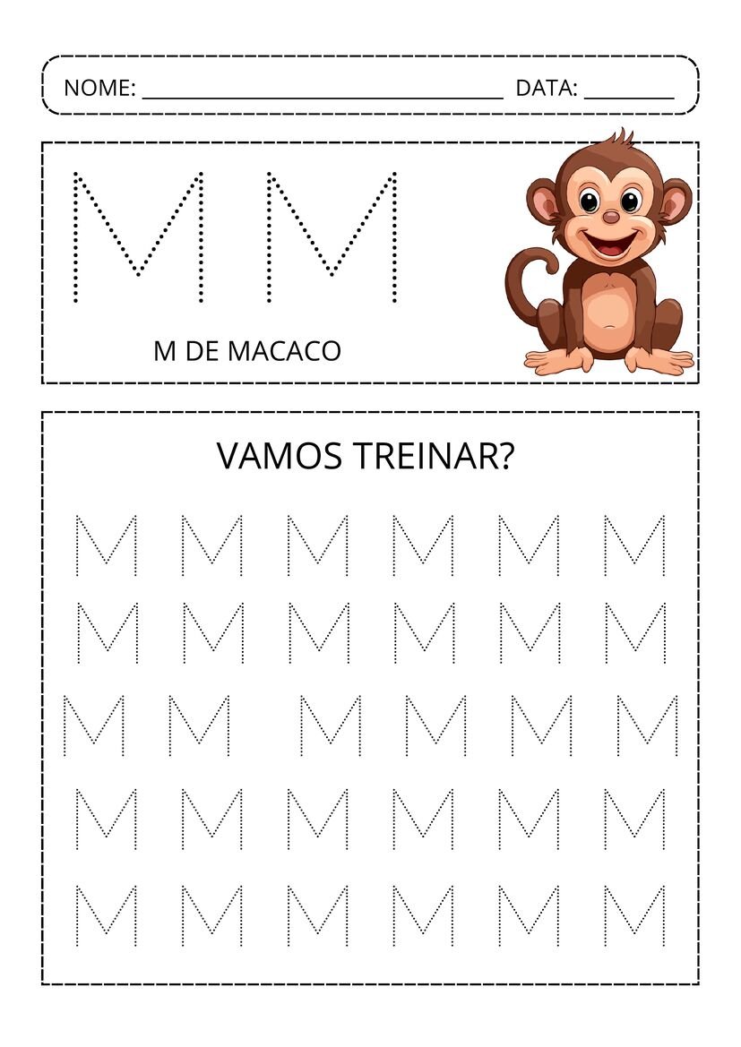 Alfabeto pontilhado colorido pronto para baixar e imprimir