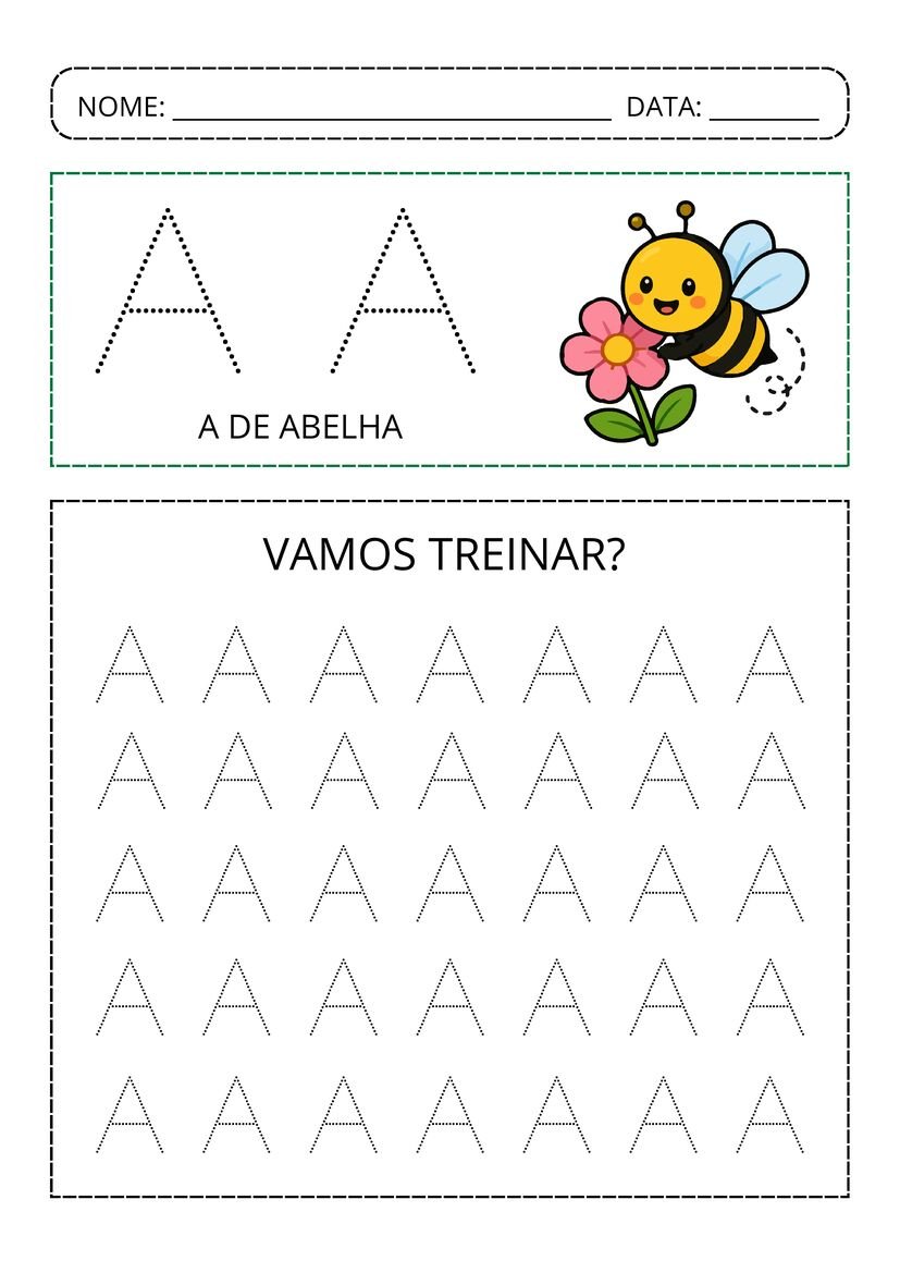 Alfabeto pontilhado colorido pronto para baixar e imprimir