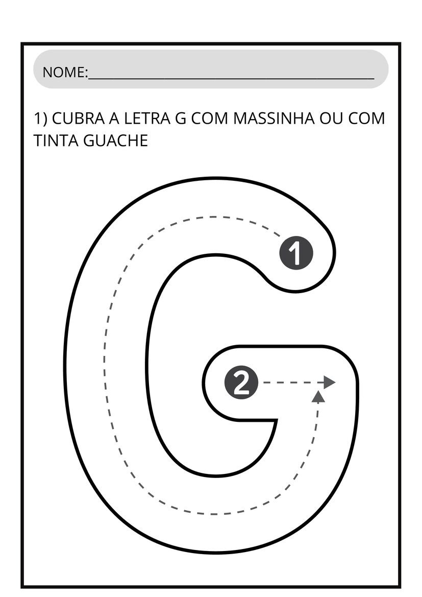 Atividades letra G para imprimir