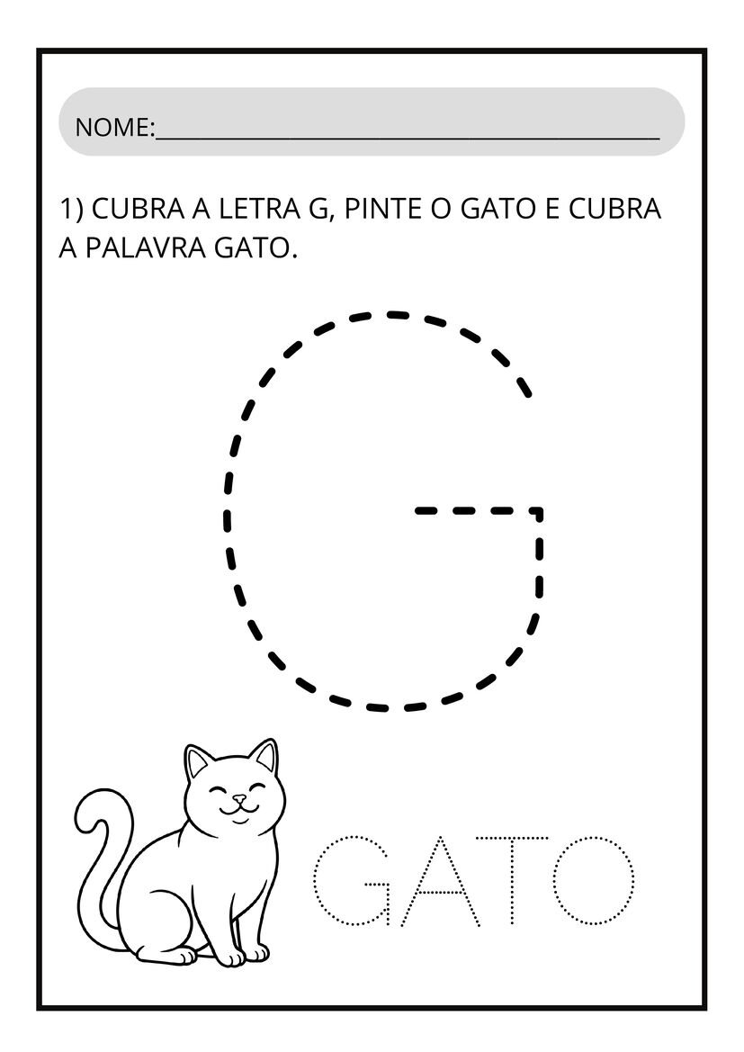 Atividades letra G para imprimir