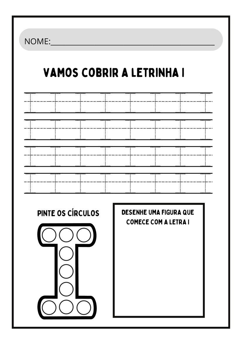 Atividades letra I para imprimir