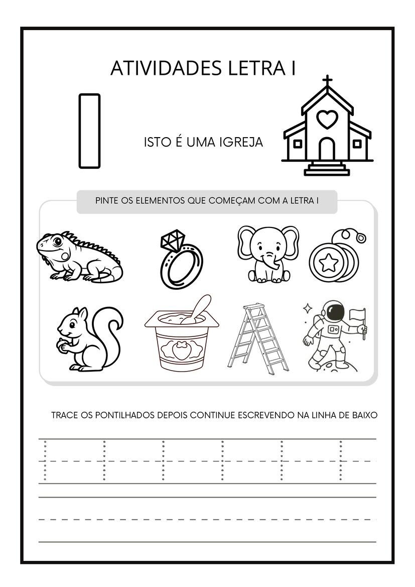 Atividades letra I para imprimir