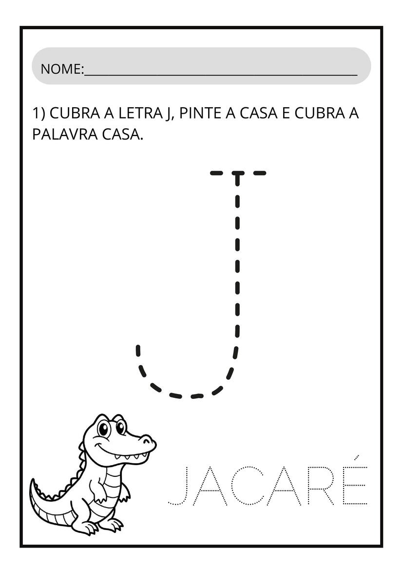Atividades letra J para imprimir
