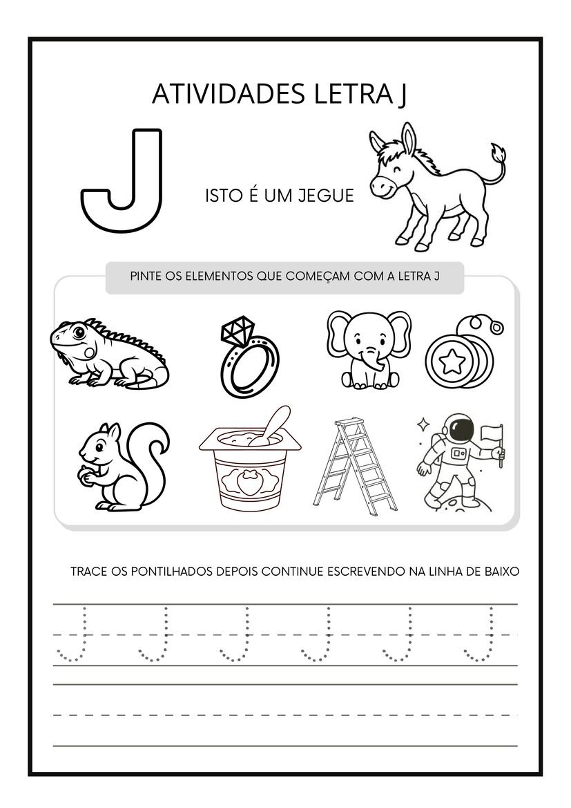 Atividades letra J para imprimir