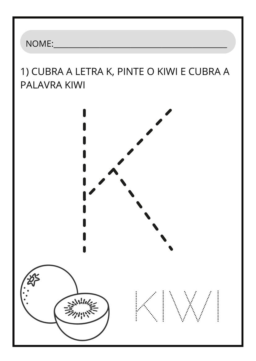 Atividades letra K para imprimir
