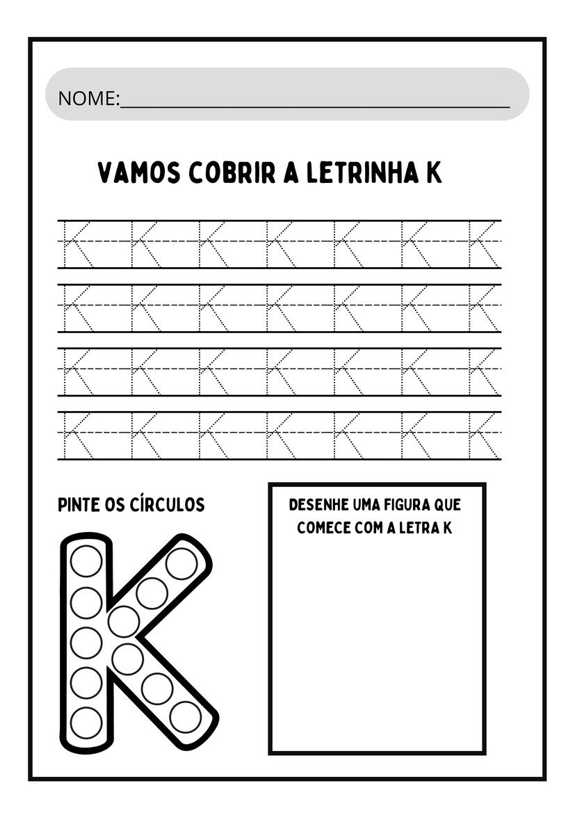 Atividades letra K para imprimir