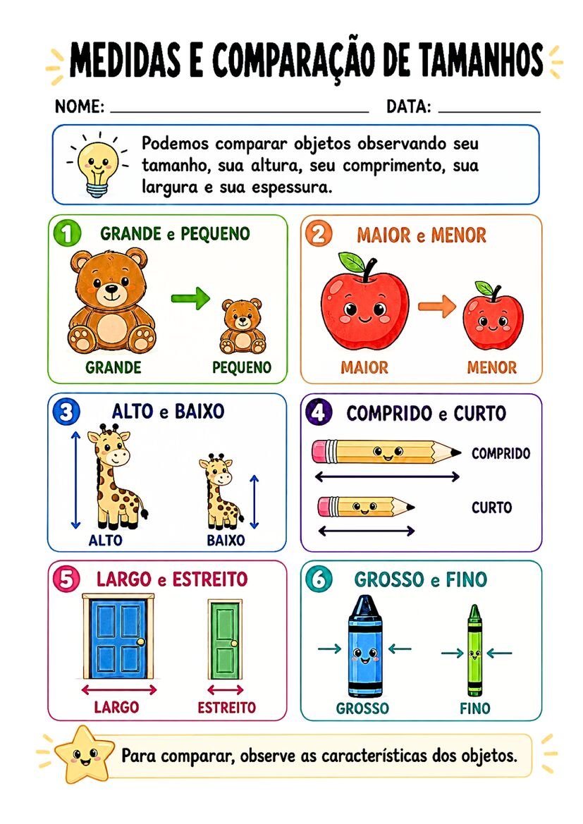 Fichinhas de conceitos matematicos 1º ano para imprimir