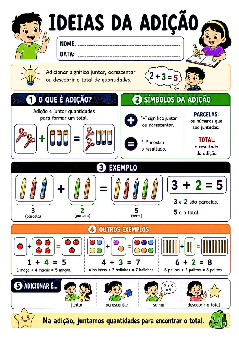 Fichinhas de conceitos matematicos 1º ano para imprimir