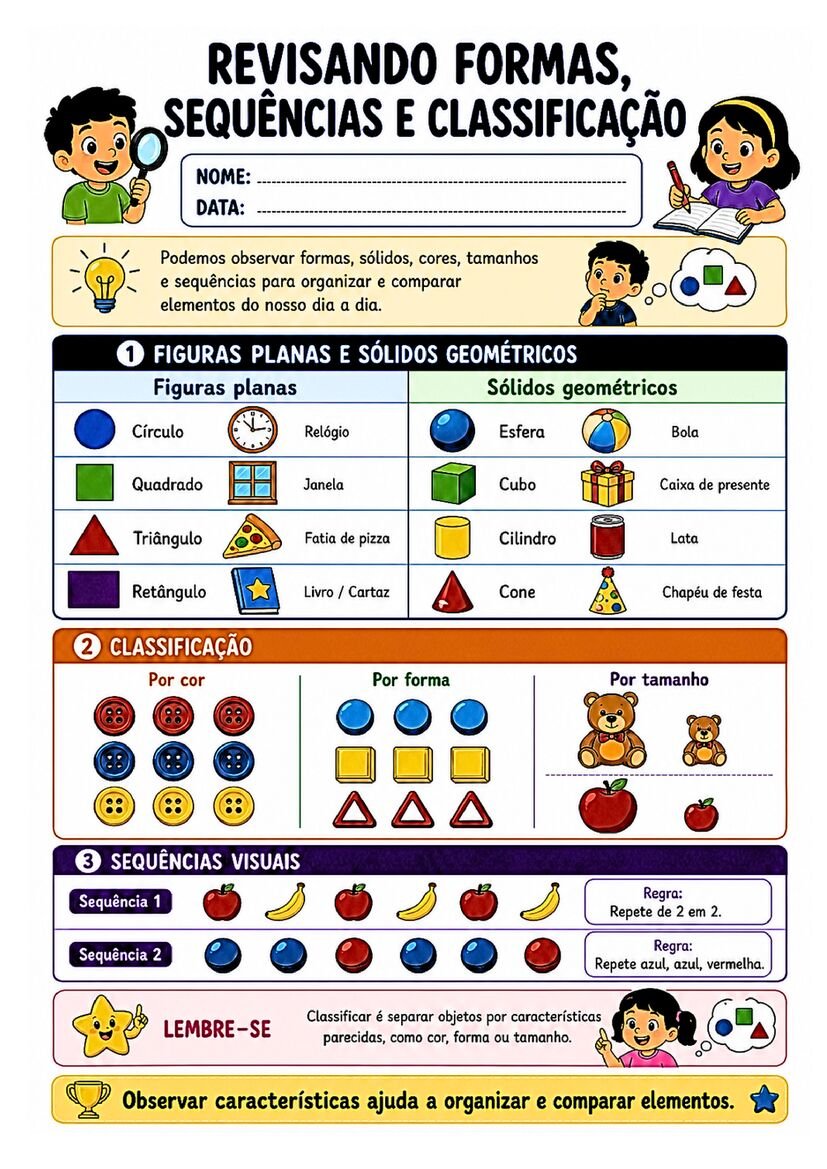 Fichinhas de conceitos matematicos 1º ano para imprimir
