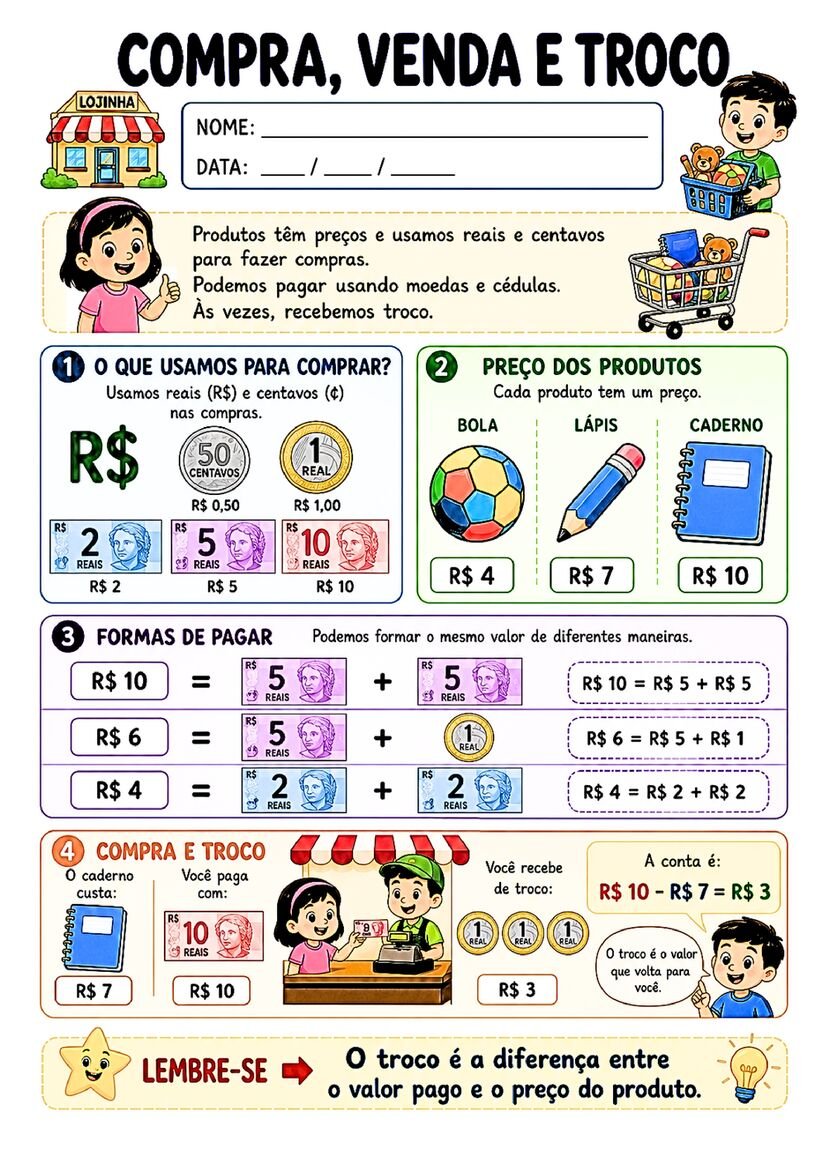 Fichinhas de conceitos matematicos 1º ano para imprimir