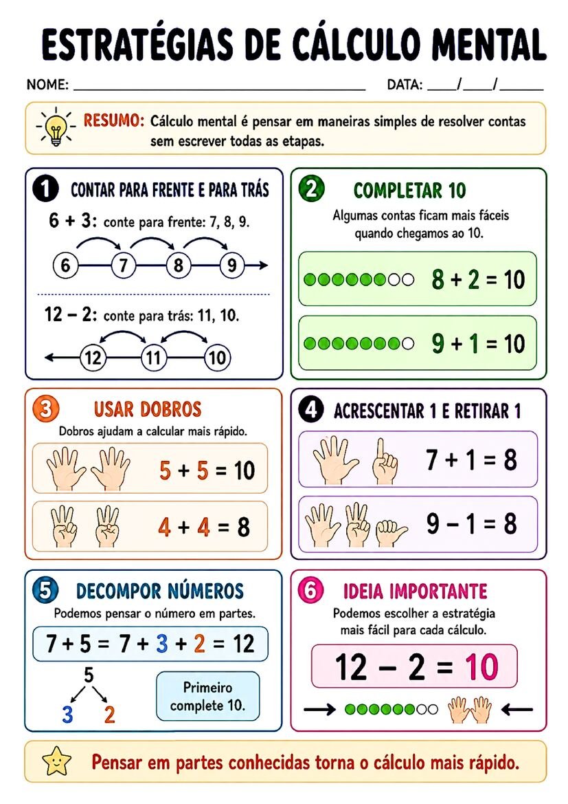 Fichinhas de conceitos matematicos 1º ano para imprimir