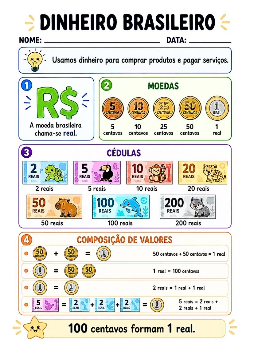 Fichinhas de conceitos matematicos 1º ano para imprimir