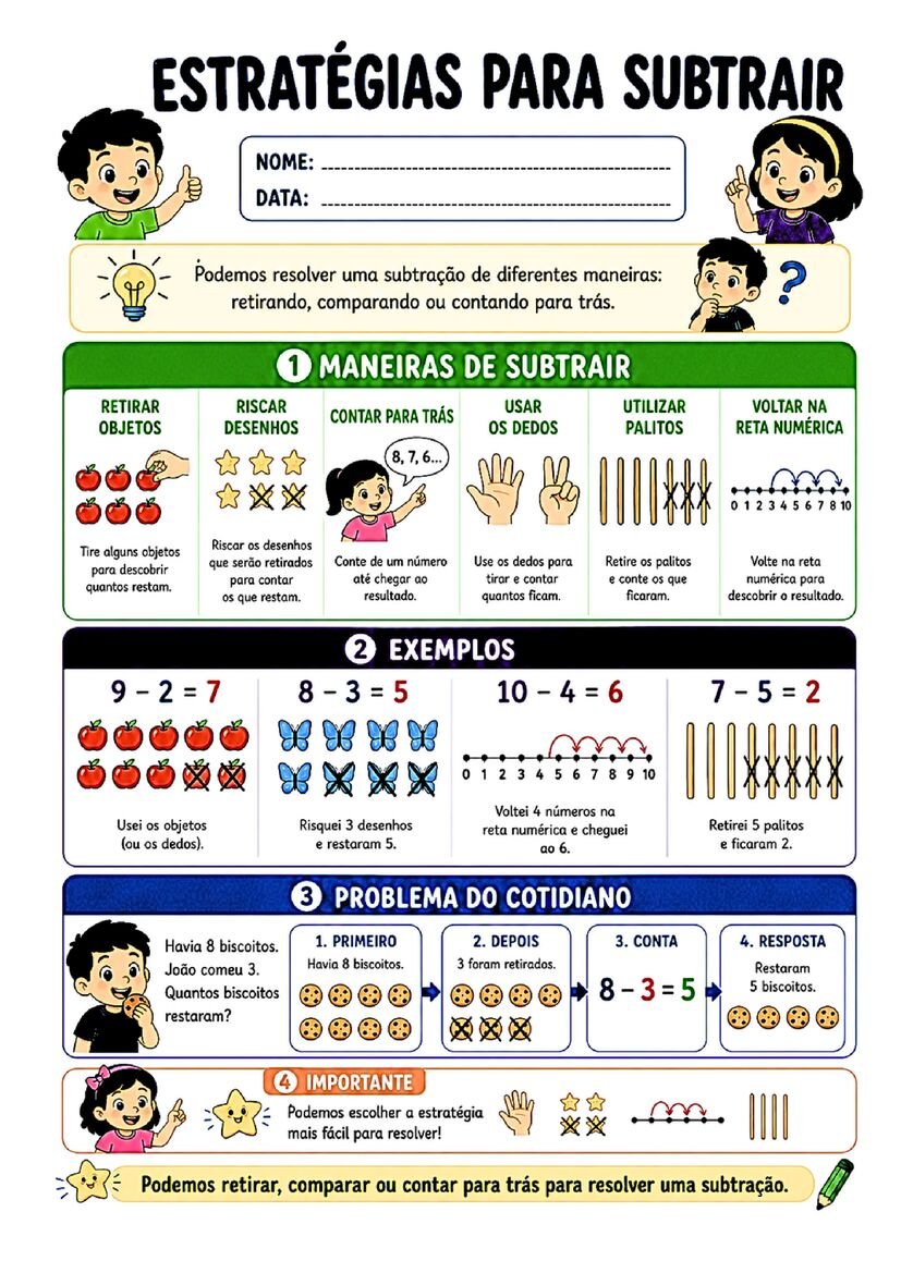 Fichinhas de conceitos matematicos 1º ano para imprimir